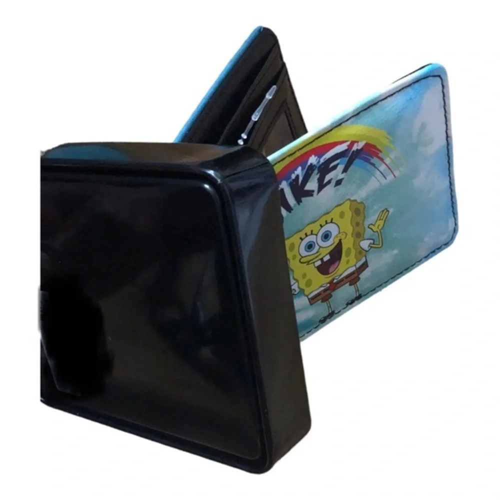 Spongebob squarepants blue printed bifold wallet with case brand new‎